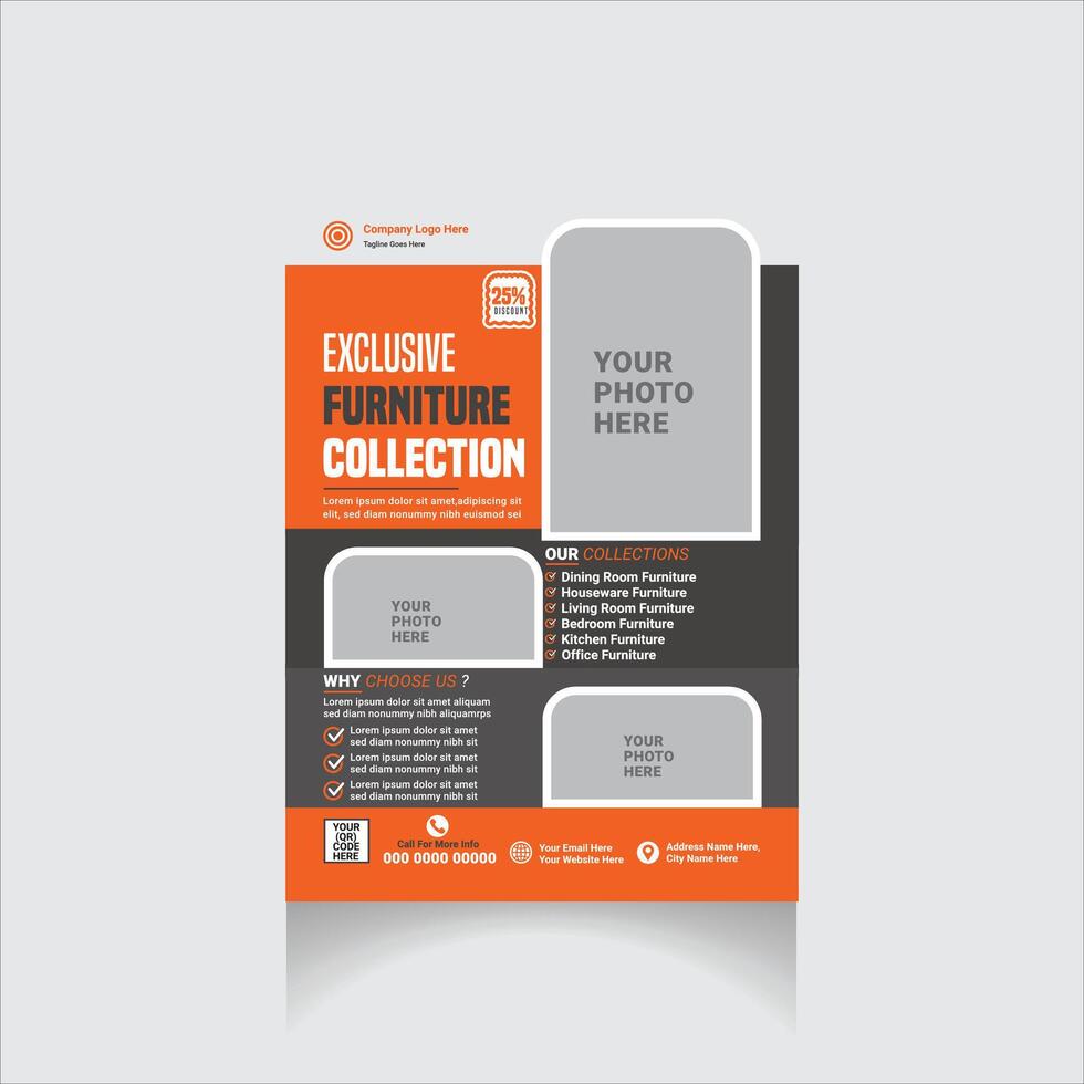 Furniture flyer design vector