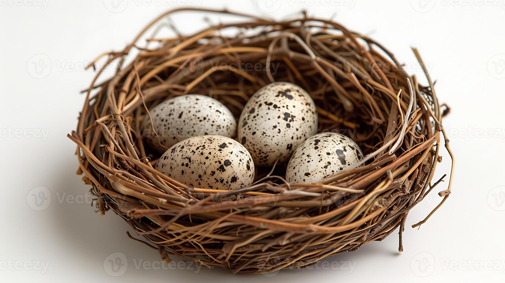 AI generated Birds nest on a white background photo