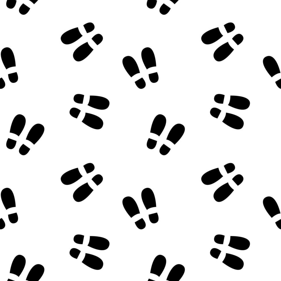 Double footprints shoes black vector seamless pattern. Step, footstep, track background, wallpaper, print, textile, fabric, wrapping paper, packaging design