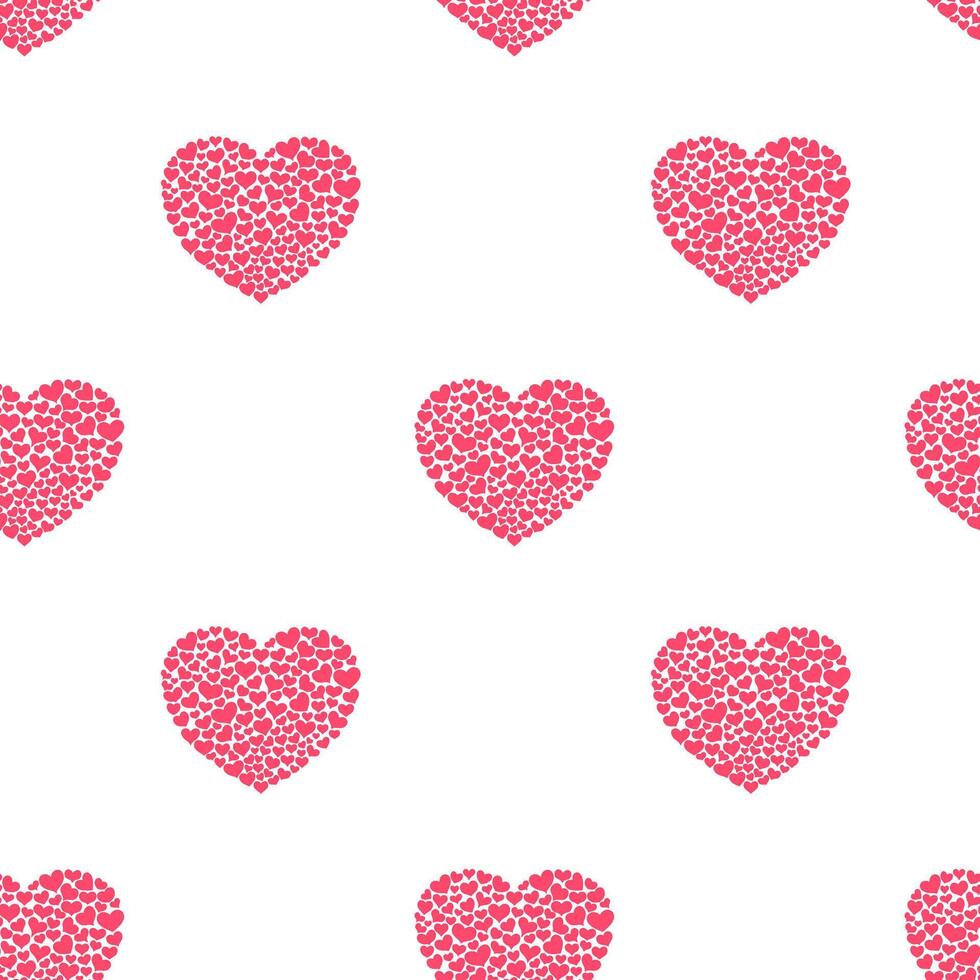 Pink hearts vector seamless pattern for St Valentines Day, February 14th. Love cute background, wallpaper, print, textile, fabric, wrapping paper, packaging design