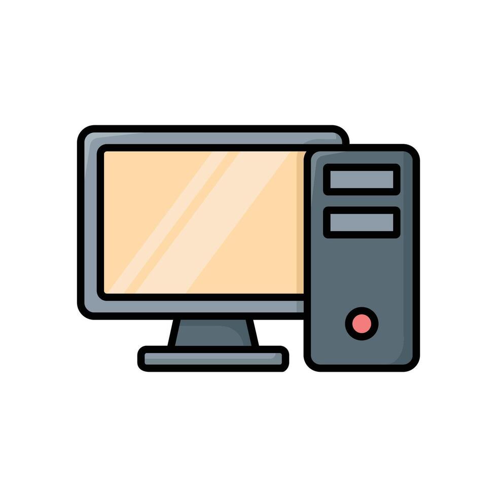desktop computer icon vector design template simple and clean