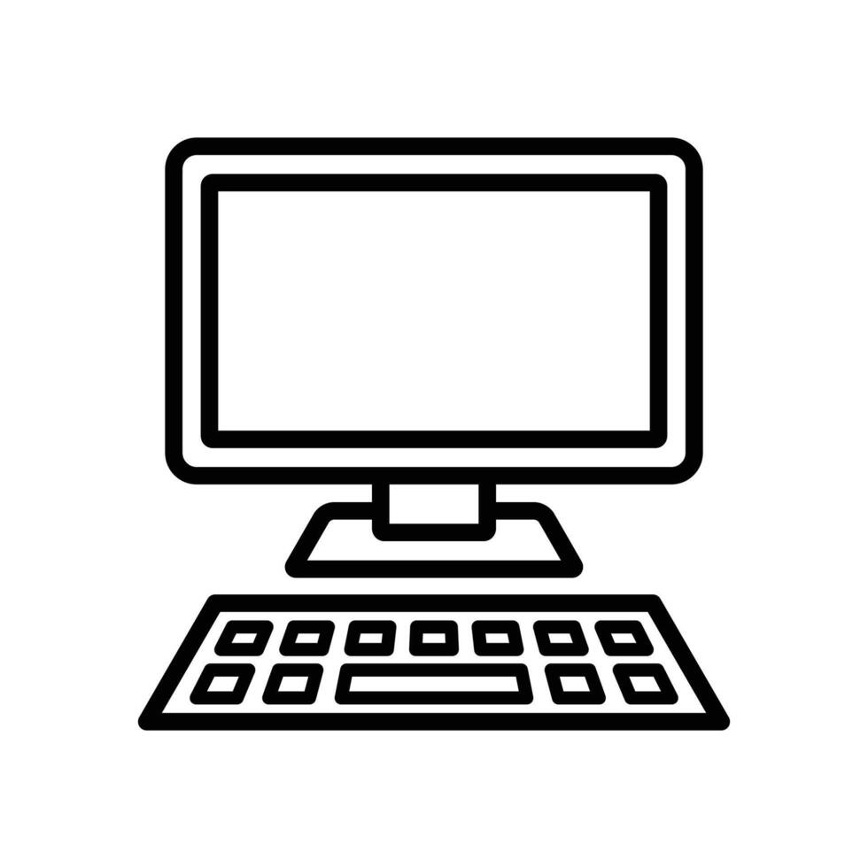 desktop computer icon vector design template simple and clean