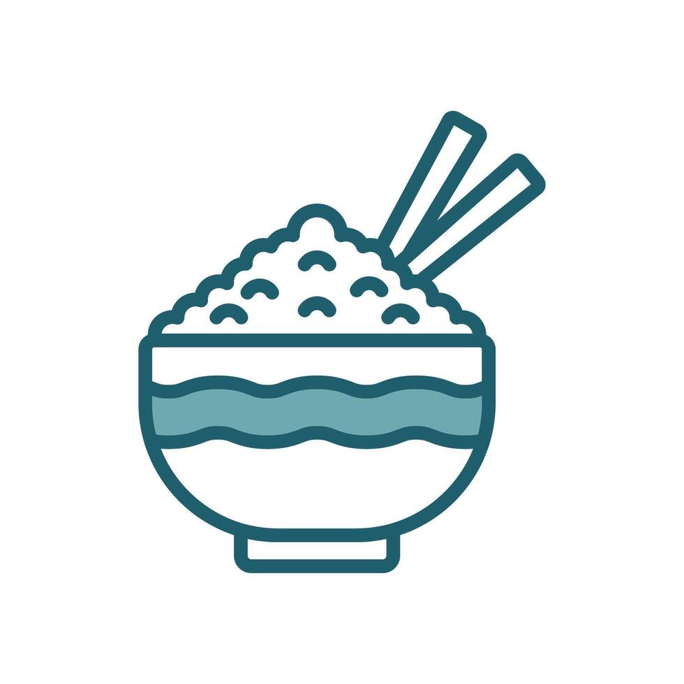 rice bowl icon vector design template simple and clean