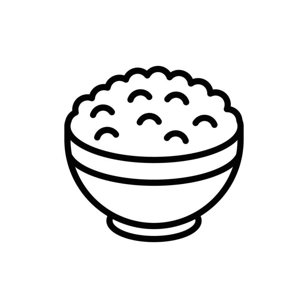 arroz cuenco icono vector diseño modelo sencillo y limpiar