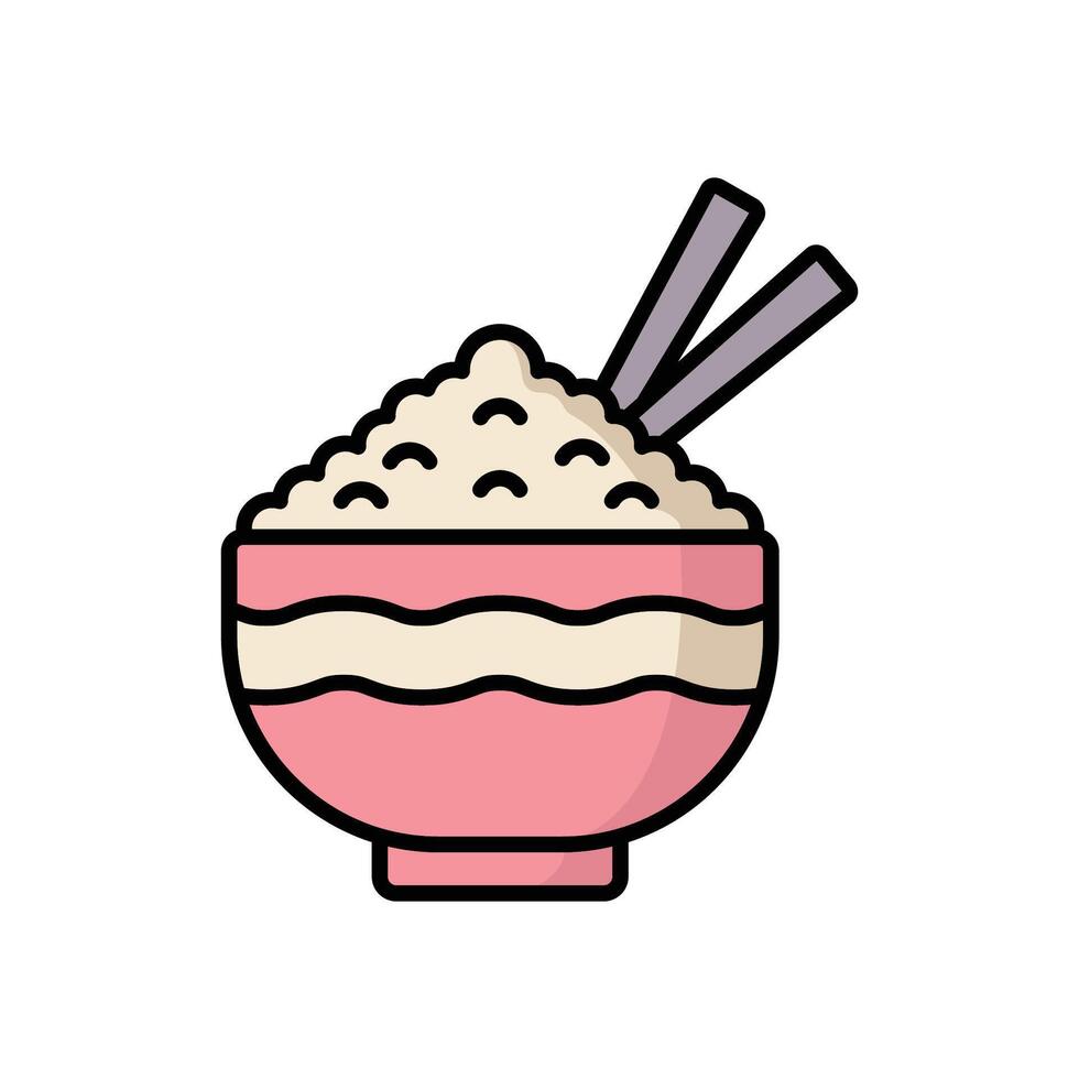 rice bowl icon vector design template simple and clean
