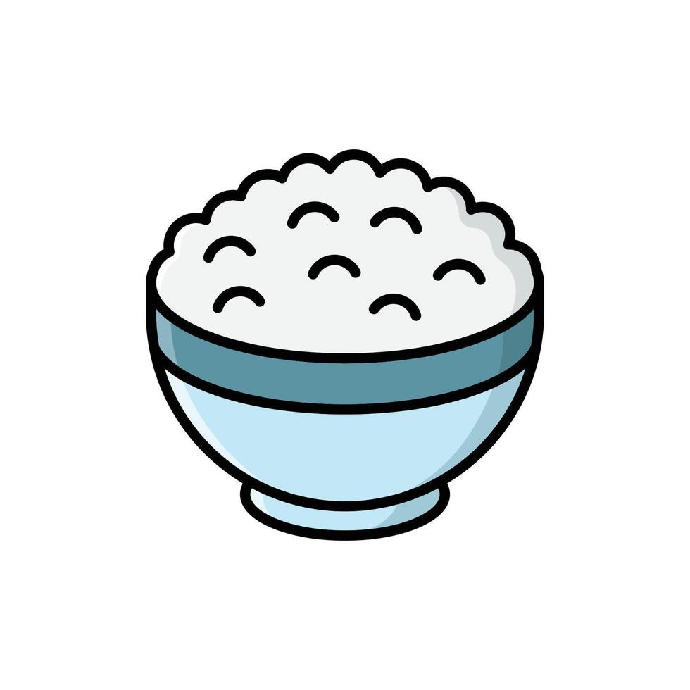 rice bowl icon vector design template simple and clean