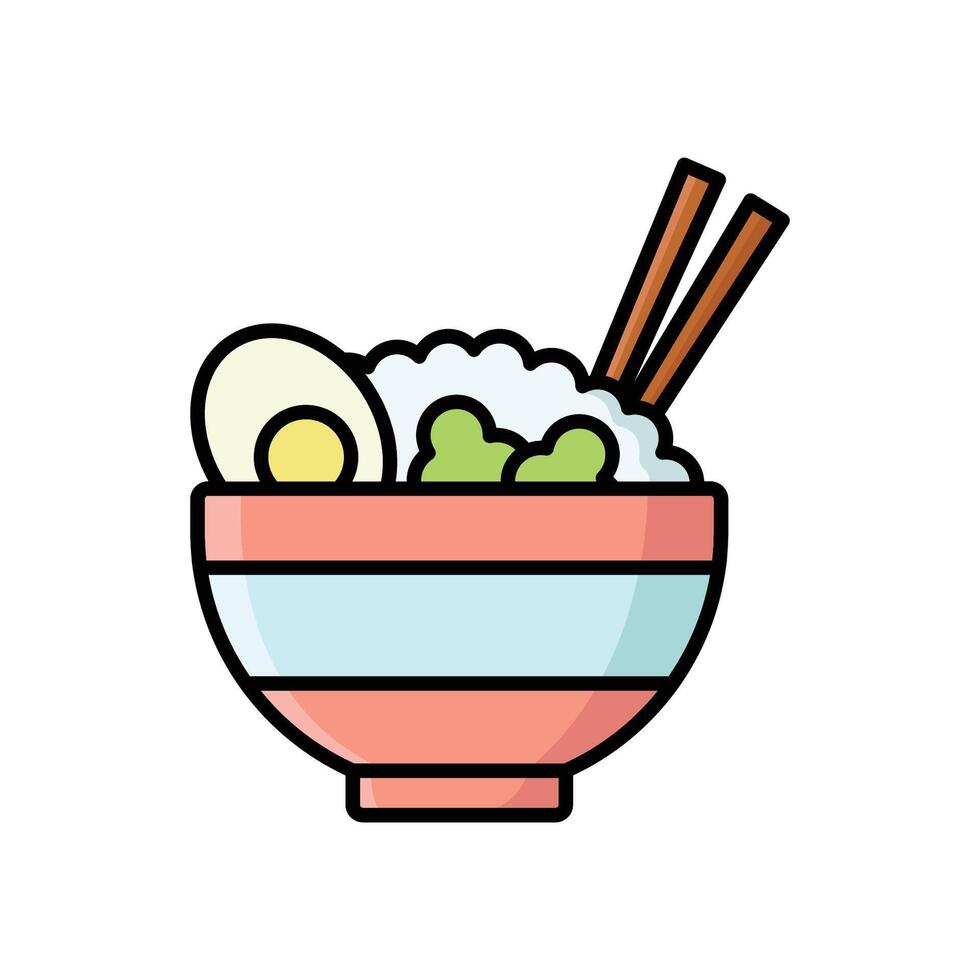 rice bowl icon vector design template simple and clean