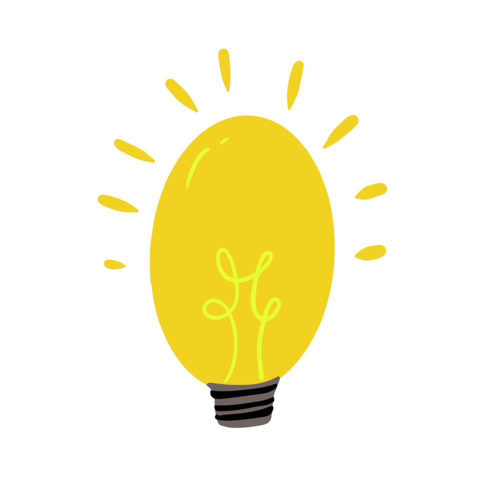 cartoon light blub bright idea illustration png