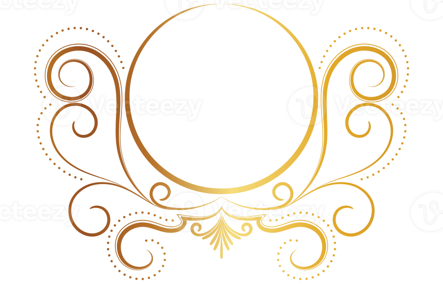 Golden graphic element with circles and dots for a diploma. png