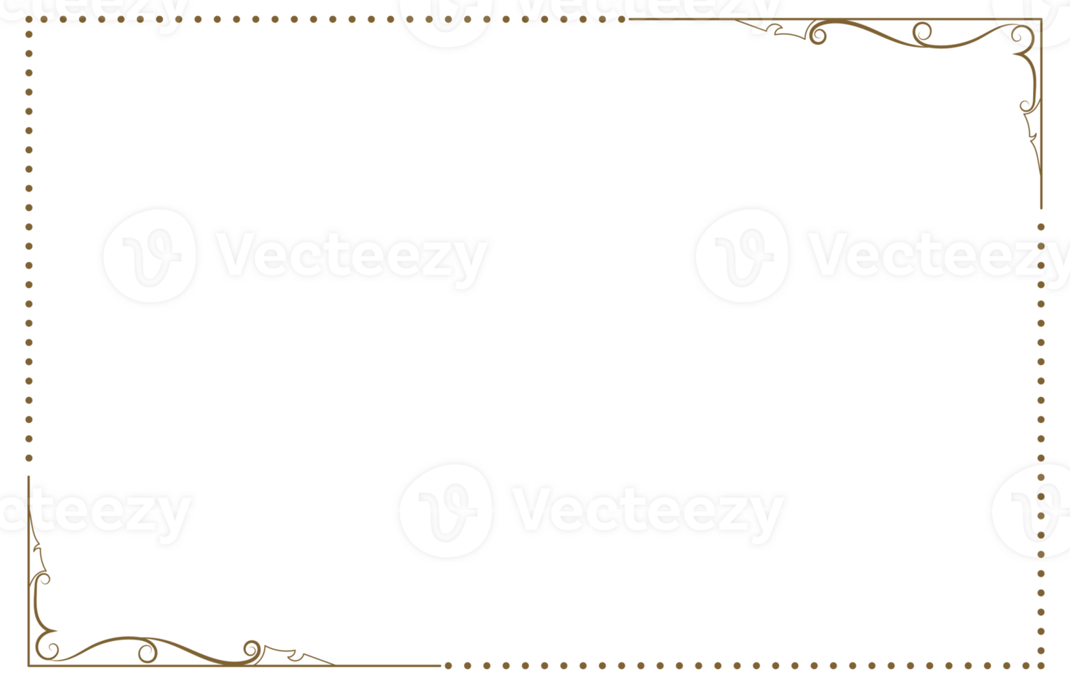 Vintage border consisting of points and corners for graphic elements. png