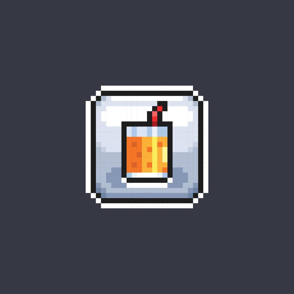 juice drink sign in pixel art style vector