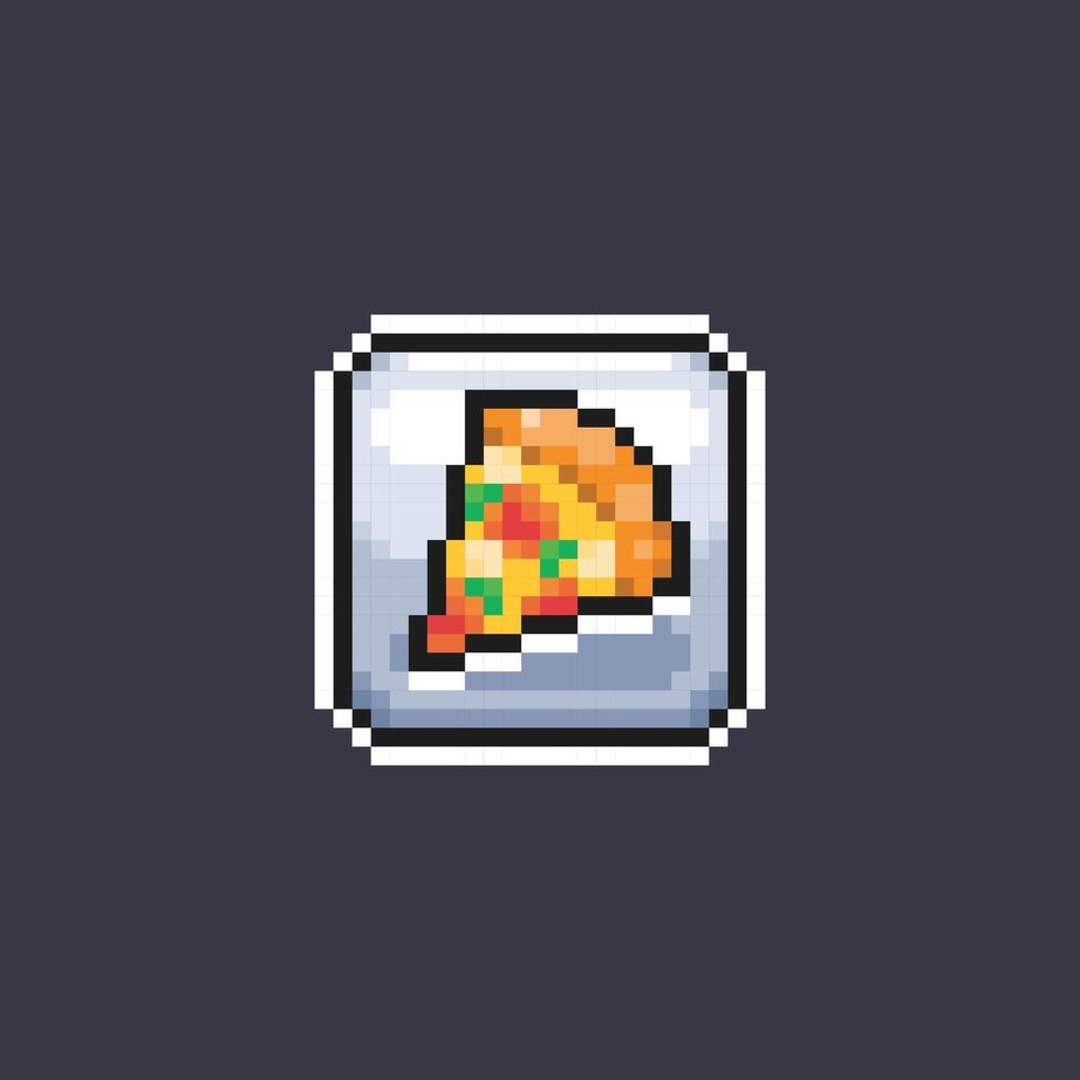 slice of pizza sign in pixel art style vector