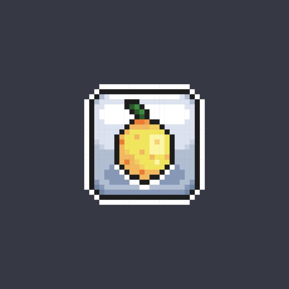 lime fruit sign in pixel art style vector
