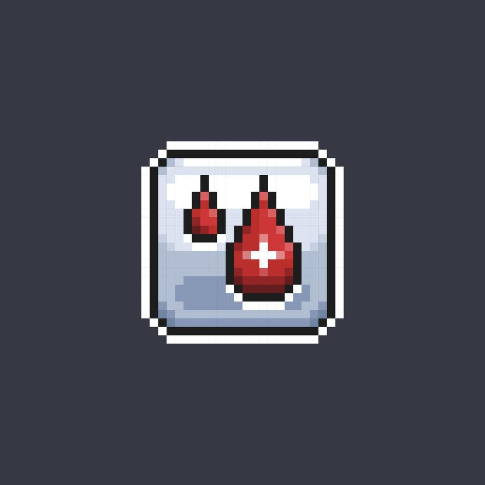 blood drops sign in pixel art style vector