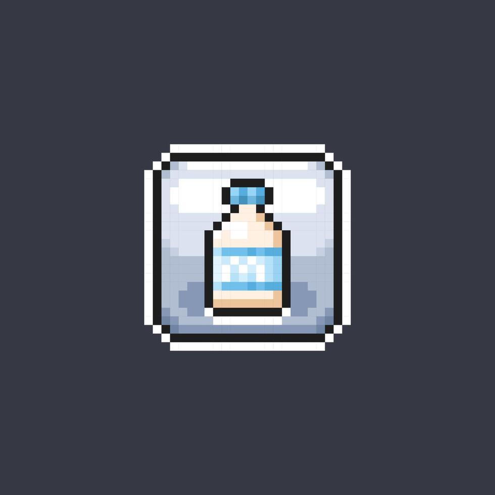 milk bottle sign in pixel art style vector