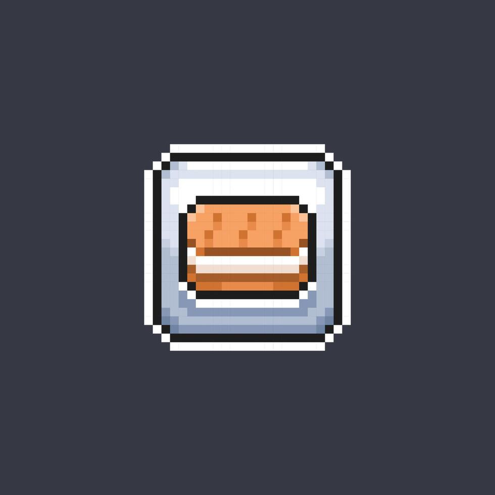 biscuit sign in pixel art style vector