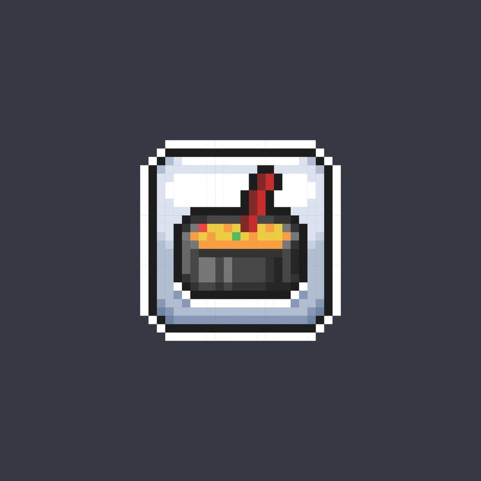 soup stew food sign in pixel art style vector