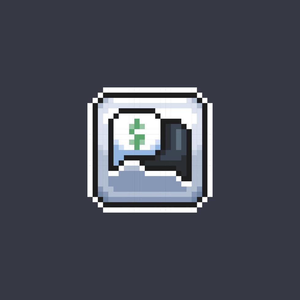 chat money sign in pixel art style vector