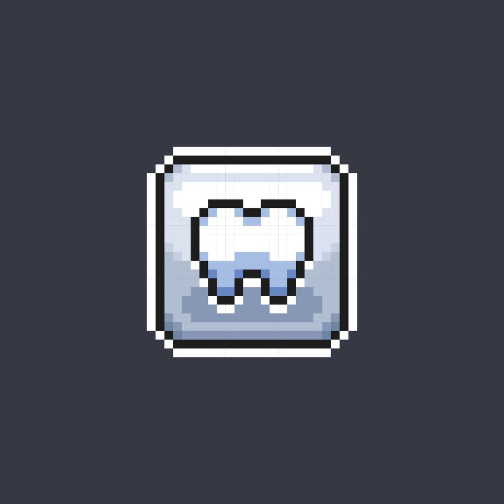 single tooth sign in pixel art style vector