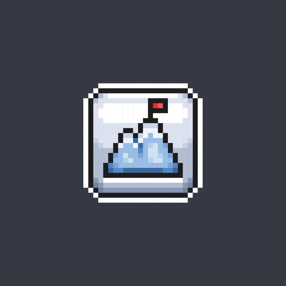 ice mount sign in pixel art style vector