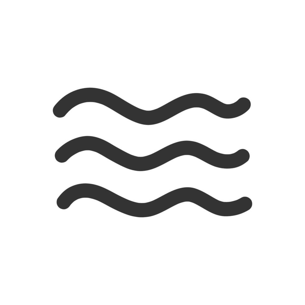 Wave doodle icon flat design isolated vector illustration.