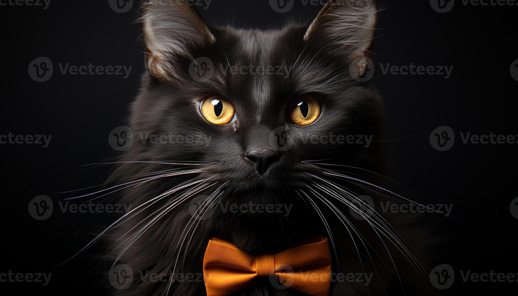 AI generated Cute kitten staring, playful, charming, sitting, looking at camera generated by AI photo