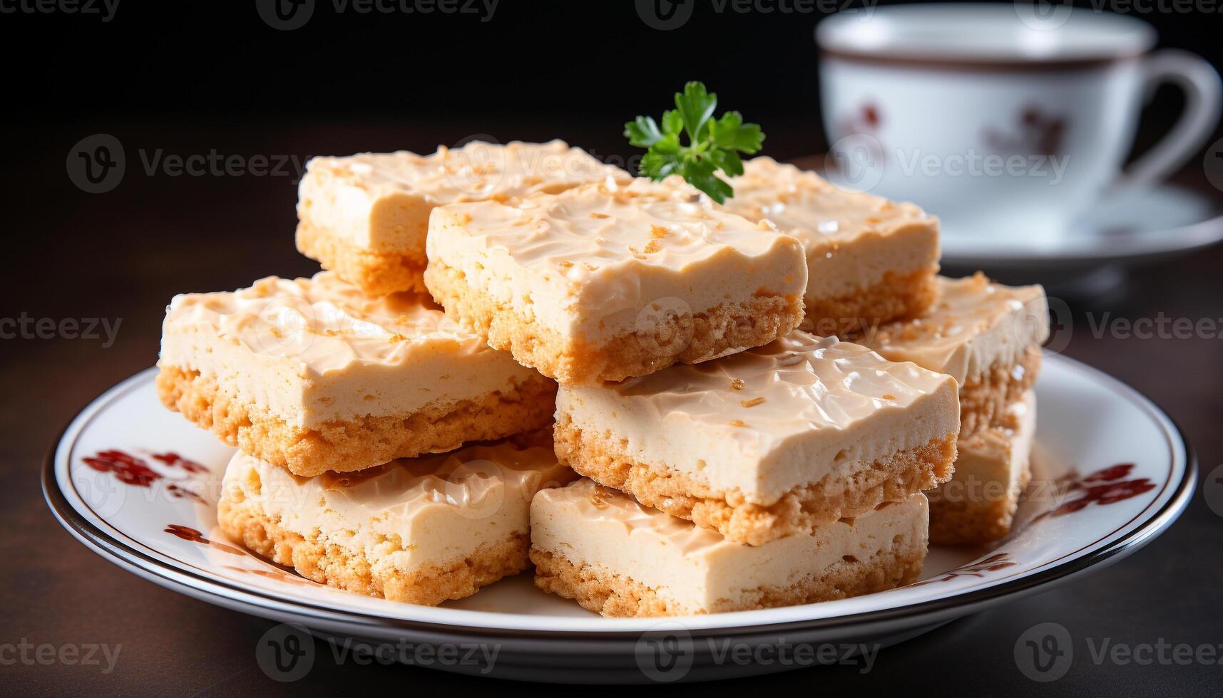 AI generated Freshly baked homemade cookies on a wooden plate, a sweet indulgence generated by AI photo