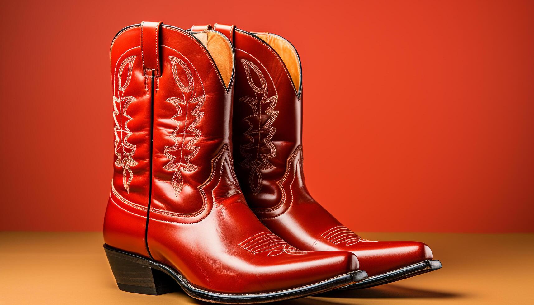 AI generated A pair of leather boots, fashionable and elegant generated by AI photo