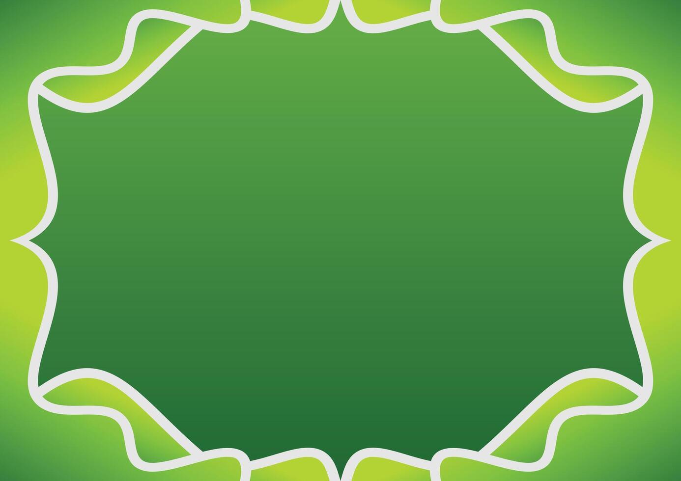 frame wave green background template vector