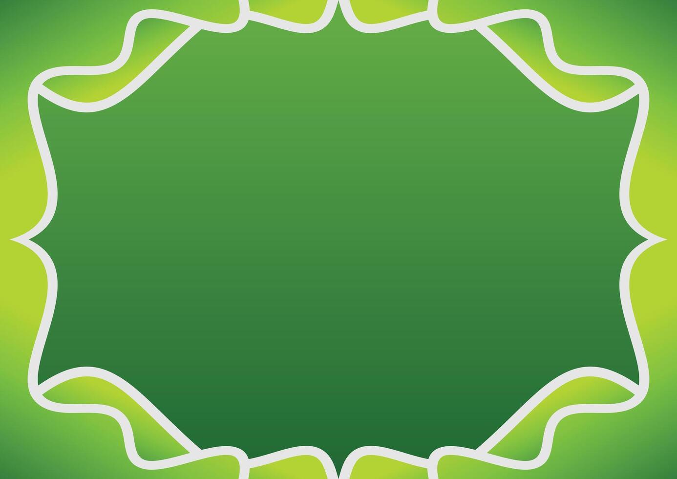 frame wave green background template vector