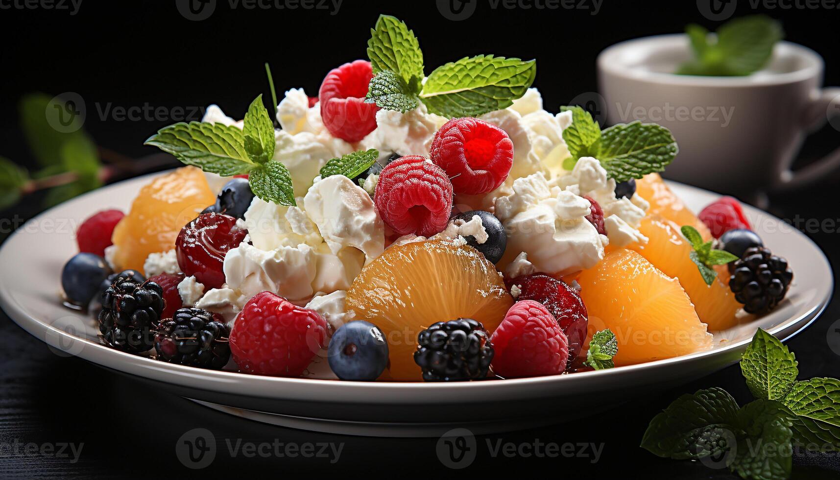 Cottage Cheese With Fruit Stock Photos, Images and Backgrounds for Free