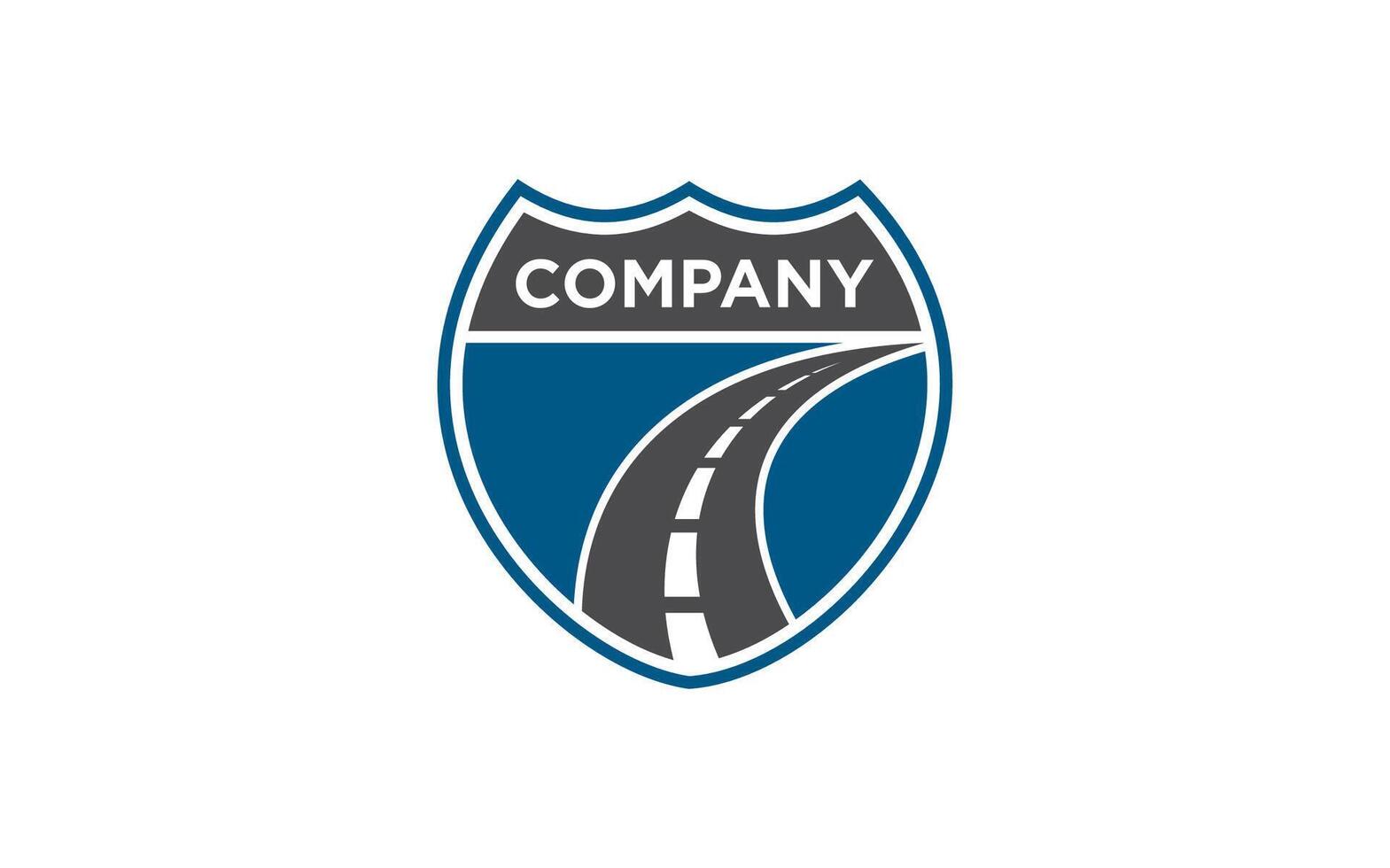 Road shield safe transport logo design vector