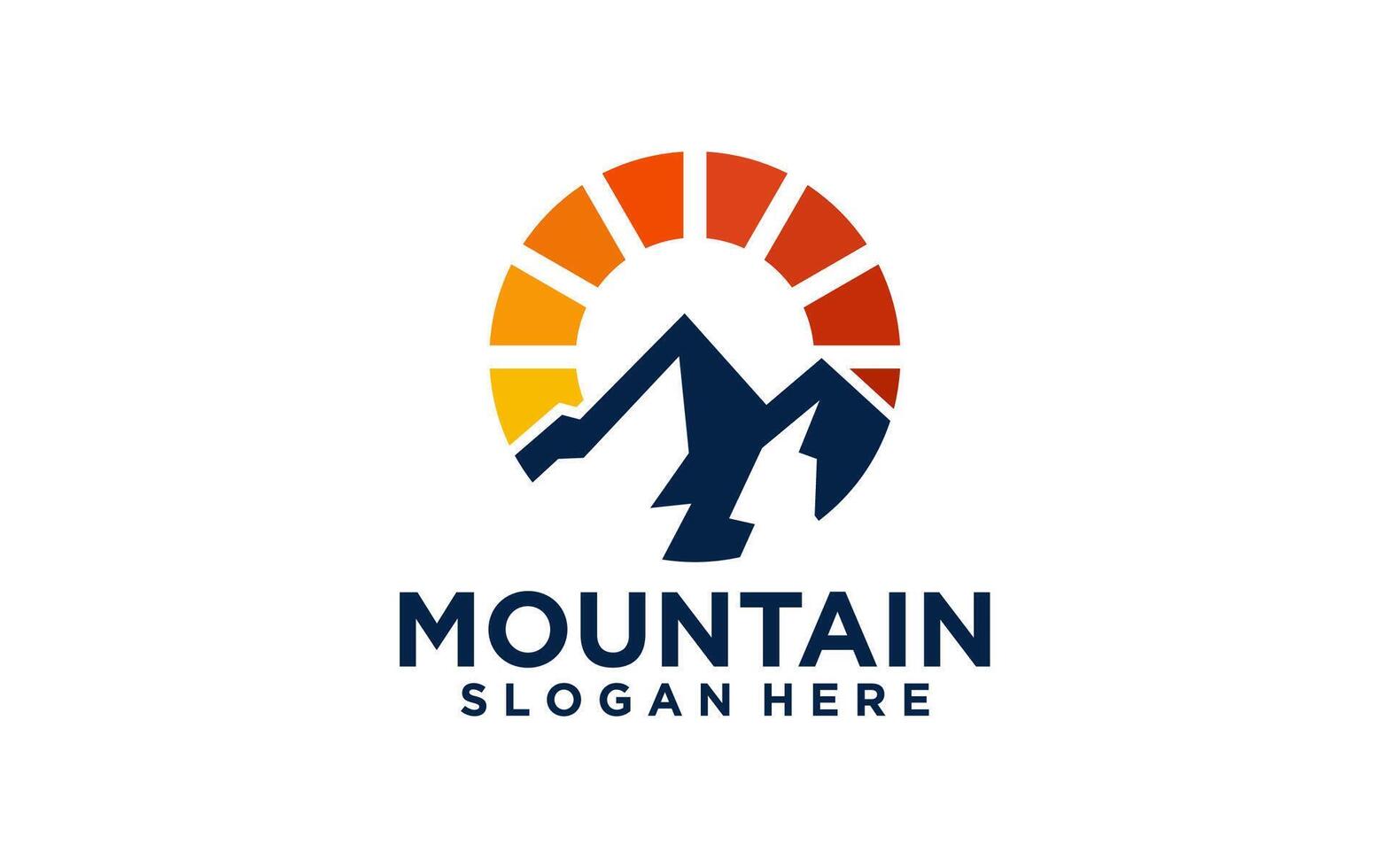 montaña paisaje silueta logo diseño vector