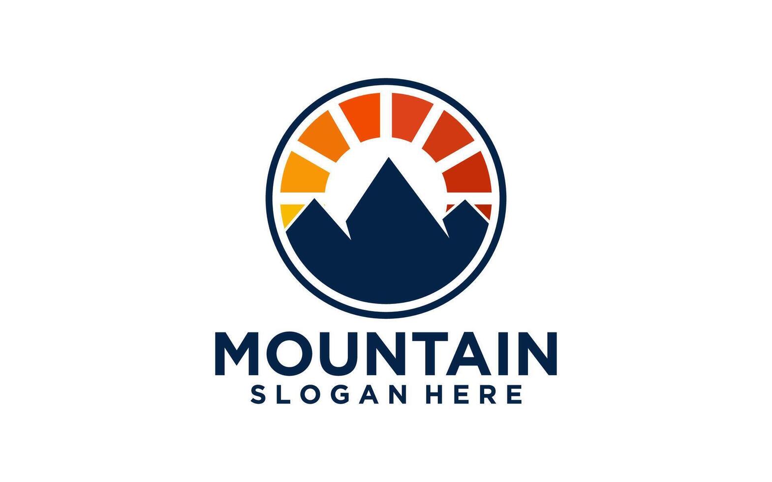 montaña paisaje silueta logo diseño vector