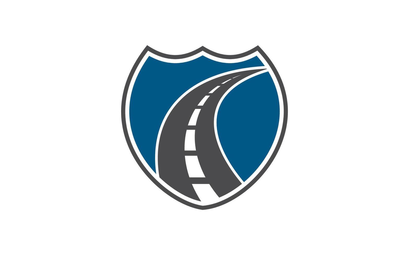 Road shield safe transport logo design vector