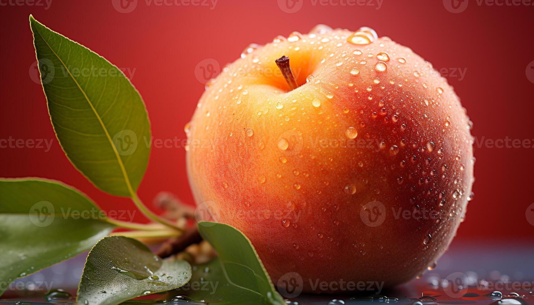 AI generated Freshness and juiciness of a ripe apple in nature dew generated by AI photo