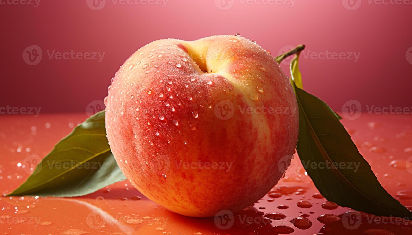 AI generated Freshness and ripeness of apple in close up, wet with dew generated by AI photo