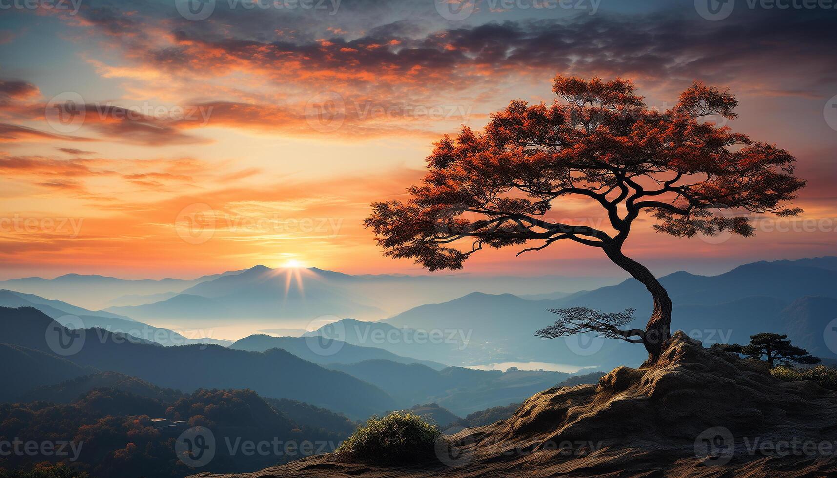 ai generado majestuoso montaña pico siluetas a oscuridad, naturaleza tranquilo belleza generado por ai foto