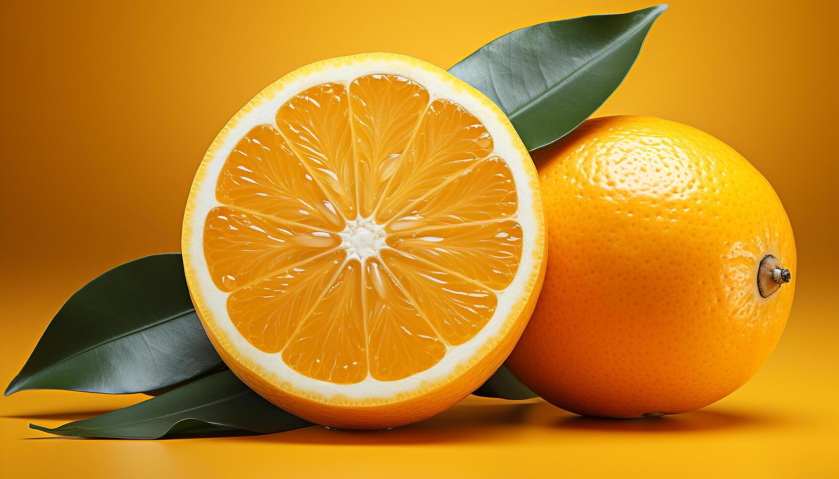 AI generated Fresh citrus fruits, nature healthy, vibrant, juicy refreshment generated by AI photo