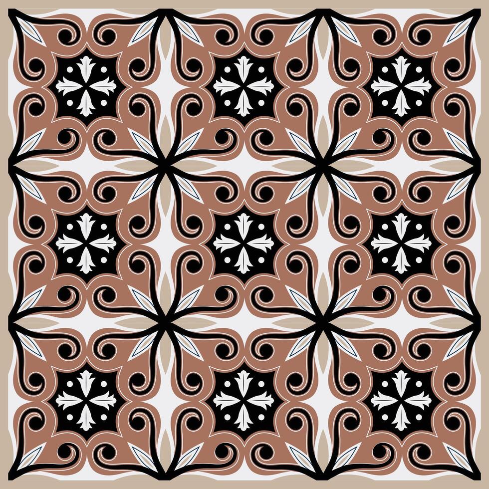 Floor tile oriental Spain collection seamless textures Portugal geometric ceramics Vector arabesque