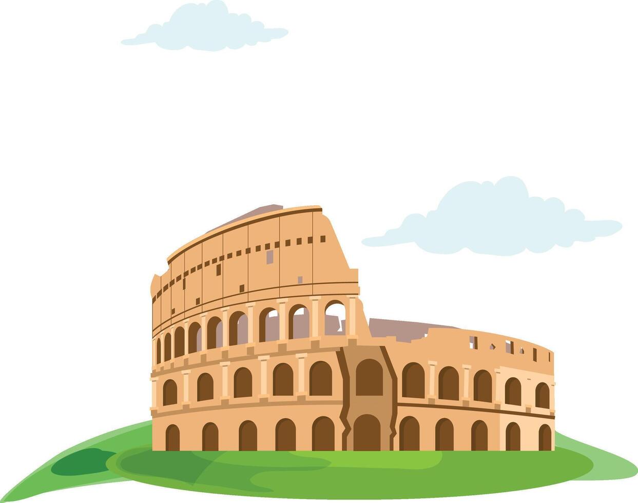 The Colosseum, Rome, Italy. World wonder vector