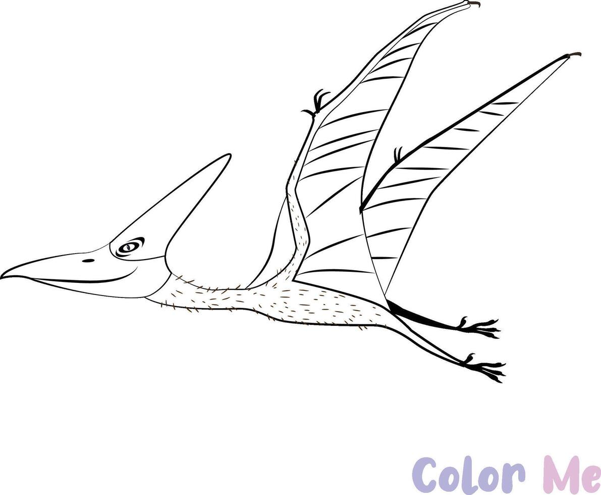 Coloring book Dinosaurs species black white hand-drawn sketch vector