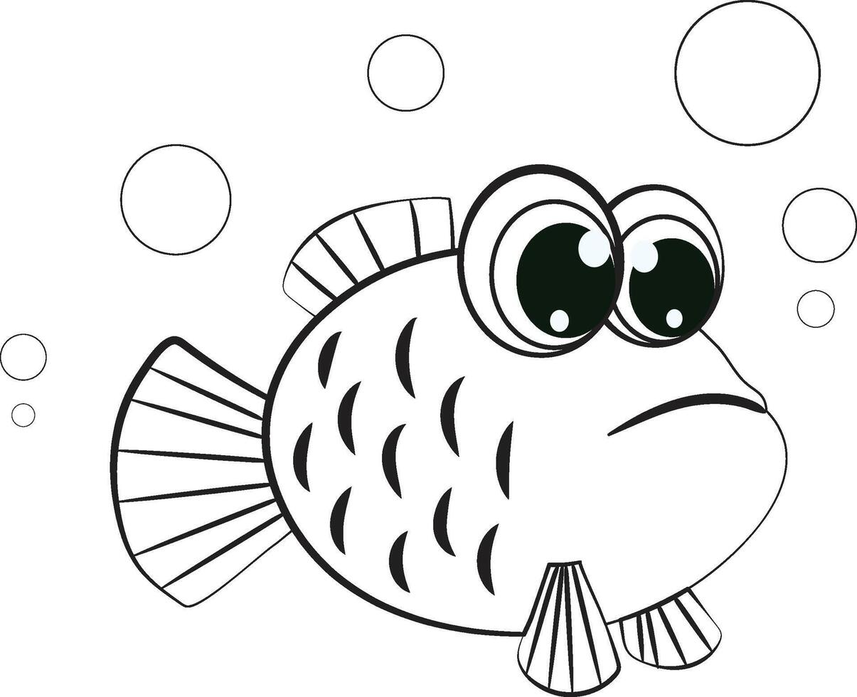 Ocean Fish Children's color sheets printable vector