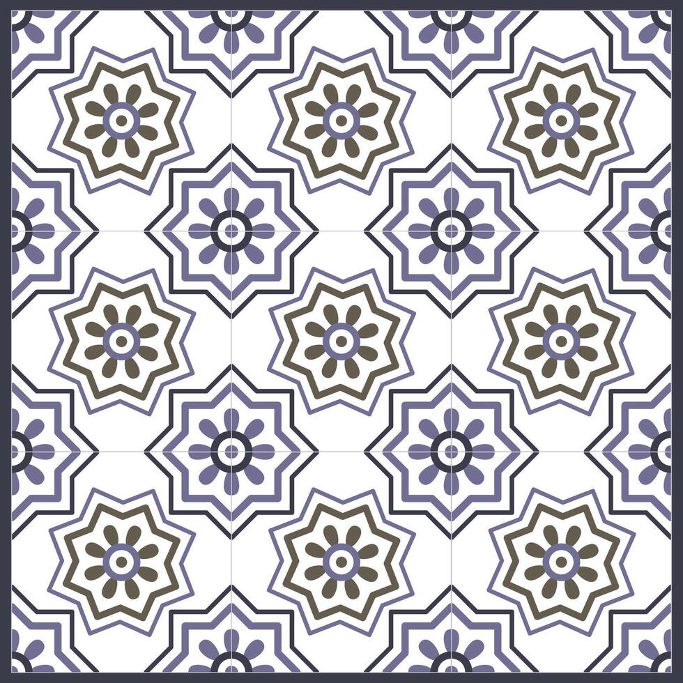 Floor tile oriental Spain collection seamless textures Portugal geometric ceramics Vector arabesque