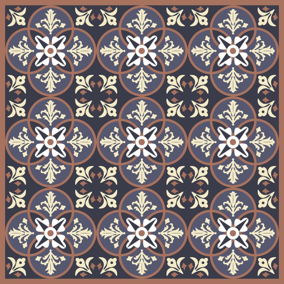 Floor tile oriental Spain collection seamless textures Portugal geometric ceramics Vector arabesque