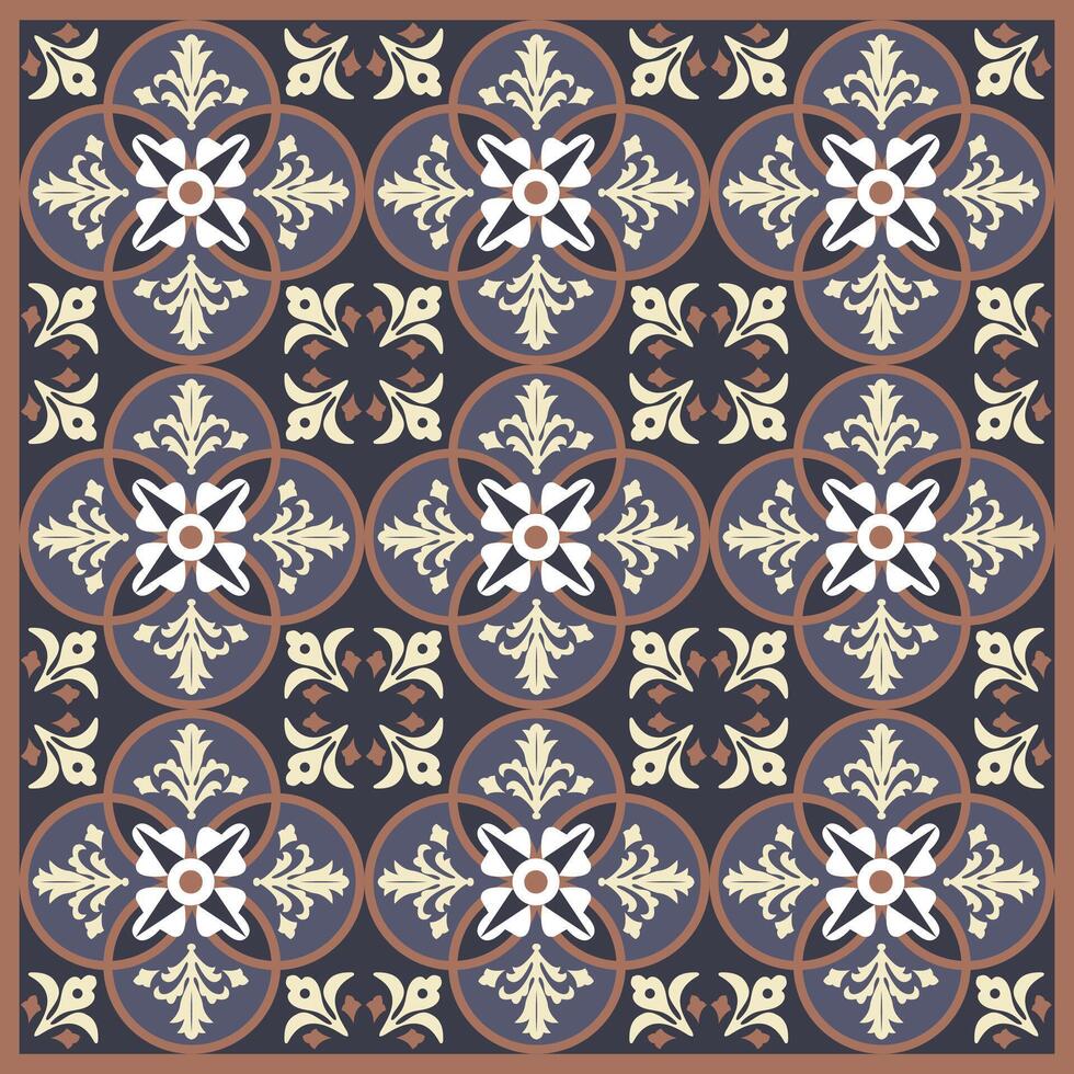 Floor tile oriental Spain collection seamless textures Portugal geometric ceramics Vector arabesque