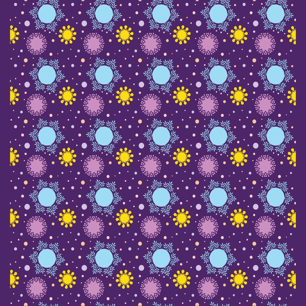 Seamless pattern with cartoon cute snowflake Vector