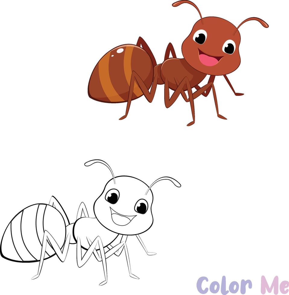 bug children's color sheets printable vector