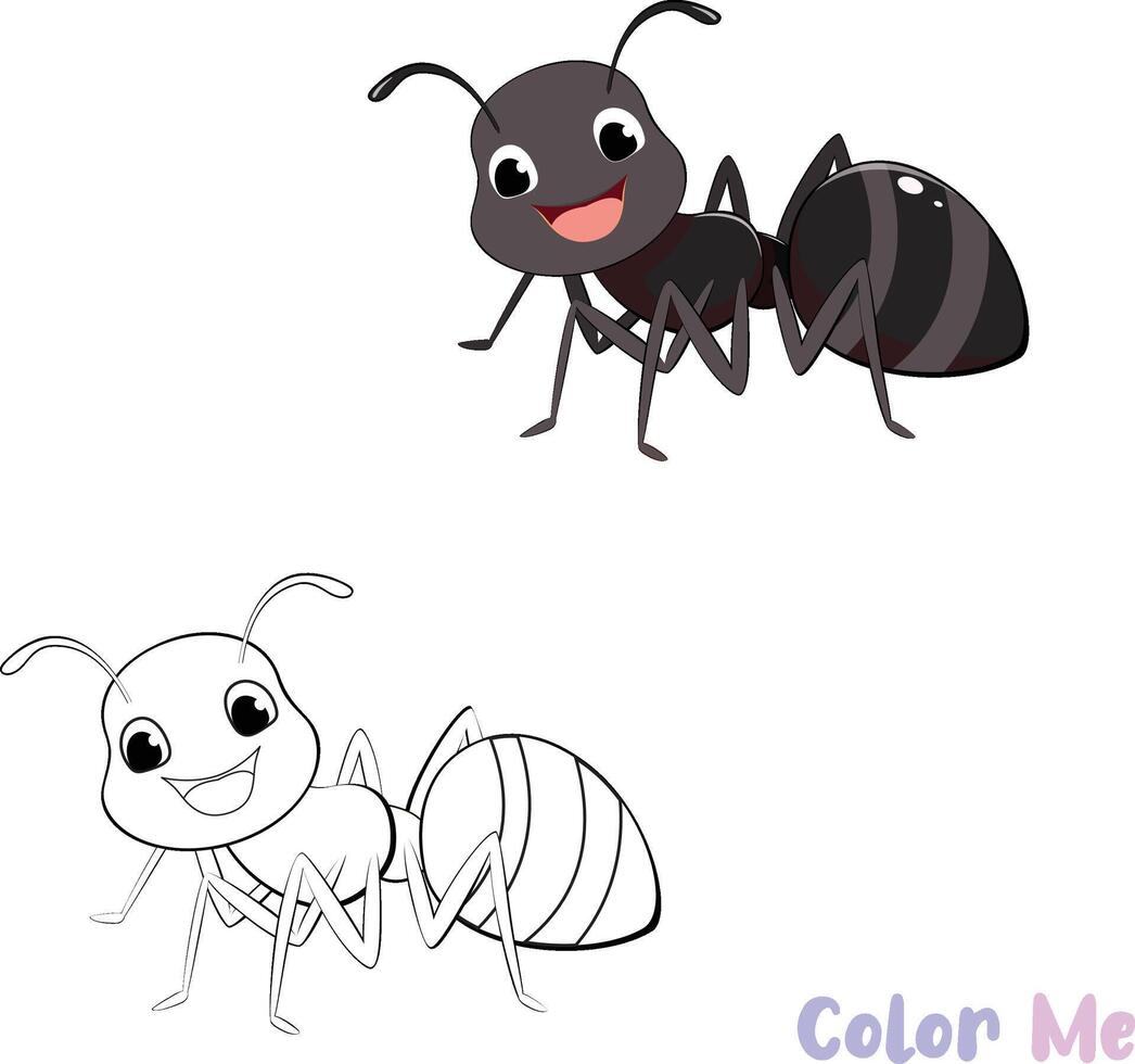 bug children's color sheets printable vector