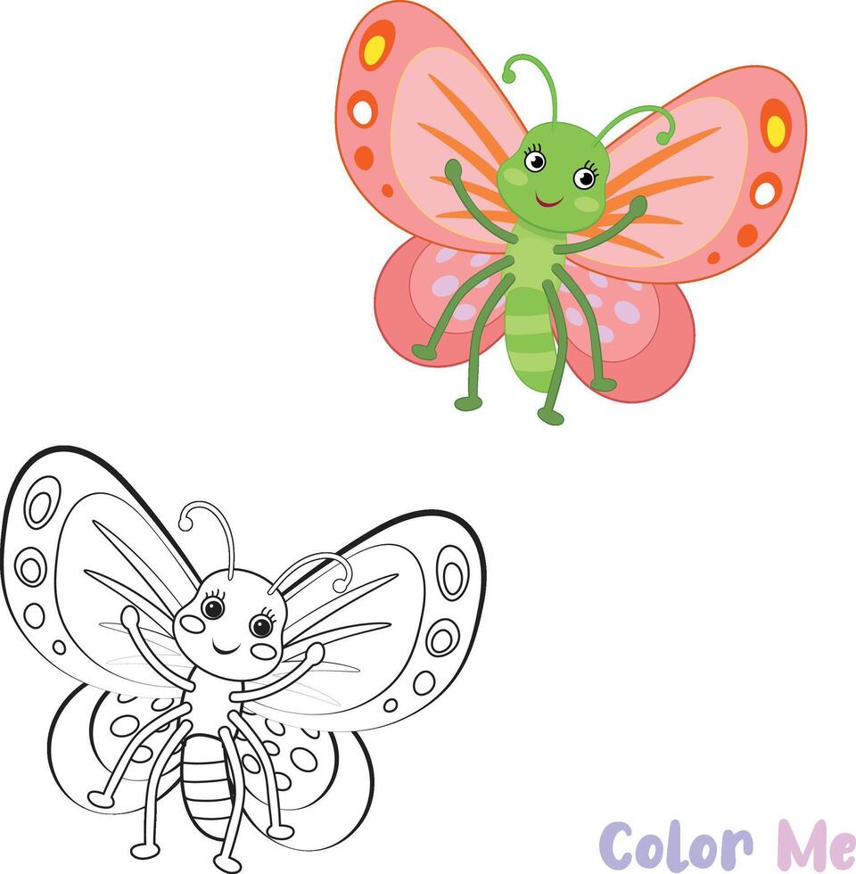bug children's color sheets printable vector